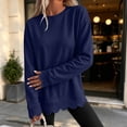 thumbnail image 2 of Women's Long Sleeve Tops Zeliretfy Womens Oversized Crewneck Sweatshirts Scalloped Casual Pullover Tops Long Sleeve Relaxed Loose Fit Lightweight Loungewear Athletic Daily Trendy Fall Outfits, 2 of 8