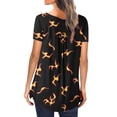 thumbnail image 7 of Ecqkame Womens Henley Casual Blouse Button T Shirts Clearance Womens Casual Tops V- Neck Hide Belly Short Sleeve T-Shirts Cute Flowy Tunic Blouses Gold M, 7 of 7