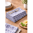 thumbnail image 4 of Trellis Navy Geometric 100% Cotton Handwoven Set of 6 Cloth Napkins, 4 of 5