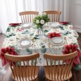 thumbnail image 3 of Christmas Table Cloth Waterproof Tablecloths, Xmas Botanical Floral Farmhouse Watercolor Tablecloth Dining Table Cover for Kitchen Party Tabletop Outdoor, Rectangle Tablecloth 60x102 Inch, 3 of 9