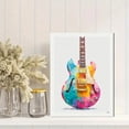 thumbnail image 2 of Abstract Watercolor Guitar Canvas Musical Instrument Print Music Room Home Bedroom Wall Decor, 2 of 8