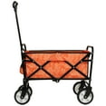 thumbnail image 6 of Heavy Duty Collapsible Folding Wagon with Swivel Wheels, Lightweight Portable Utility Cart for Groceries, Sports Gear, Camping, Beach, Garden, Adjustable Handle, Orange, 6 of 9
