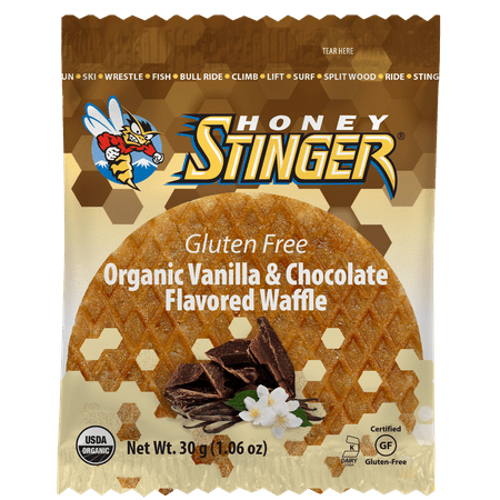 Honey Stinger Gluten Free Organic Energy Waffles, Vanilla & Chocolate, 16 Ct