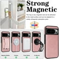 thumbnail image 5 of Allytechgroup for Google Pixel 10 Pro XL Protective Case with Magnetic Card Pocket & Kickstand, Shock-Absorbent PC+TPU Anti-Fingerprint Wireless Charging for Google Pixel 10 Pro XL, Pink, 5 of 7
