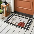 thumbnail image 4 of 2x3 Ft Entryway Area Rug, Farmhouse Barn Kitchen Rug Runner Washable Floor Mat, Vintage Cabin Cow Wood Grain Checkered Non Slip Indoor Door Mat Throw Carpet for Bathroom Living Room Bedroom, 4 of 8