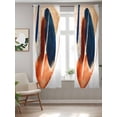 thumbnail image 2 of Navy Blue Burnt Orange Curtains 72 Inch Length,Sheer Curtains for Bedroom Living Room Window Abstract Contemporary Geometric Rod Pocket Drapes Kitchen Curtains Small Half Window 52"x72" 2 Panels, 2 of 6
