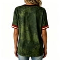 thumbnail image 4 of Halloween Shirts for Women V Neck Casual Cute Pumpkin Ghost Womens Short Sleeve Tops Party Holiday Graphic Tees Dark Green L, 4 of 4