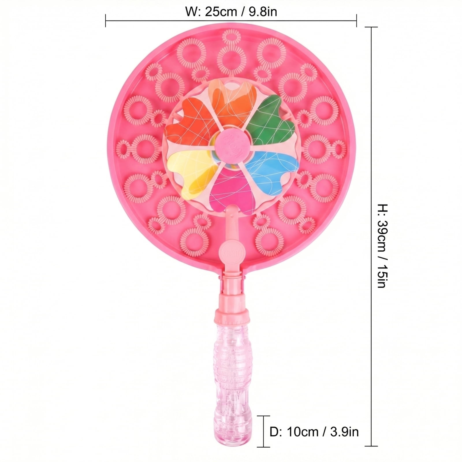 Windmill Bubble Wand, Double Ring Bubble Blower with Multi-Hole Bubble Effects, Handheld Bubble Maker for Outdoor Parties and Event Entertainment (2PCS)