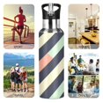 thumbnail image 7 of Yayeee 20oz Insulated Water Bottle Double Wall Stainless Steel with Flip Straw Lid, Isometric Green, 7 of 7