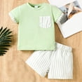 thumbnail image 3 of Fesfesfes Kids Outfits Round Neck Tops Shorts Sets Short Sleeve Shirts With Elastic Waist Shorts Summer Clothing Sets, 3 of 9