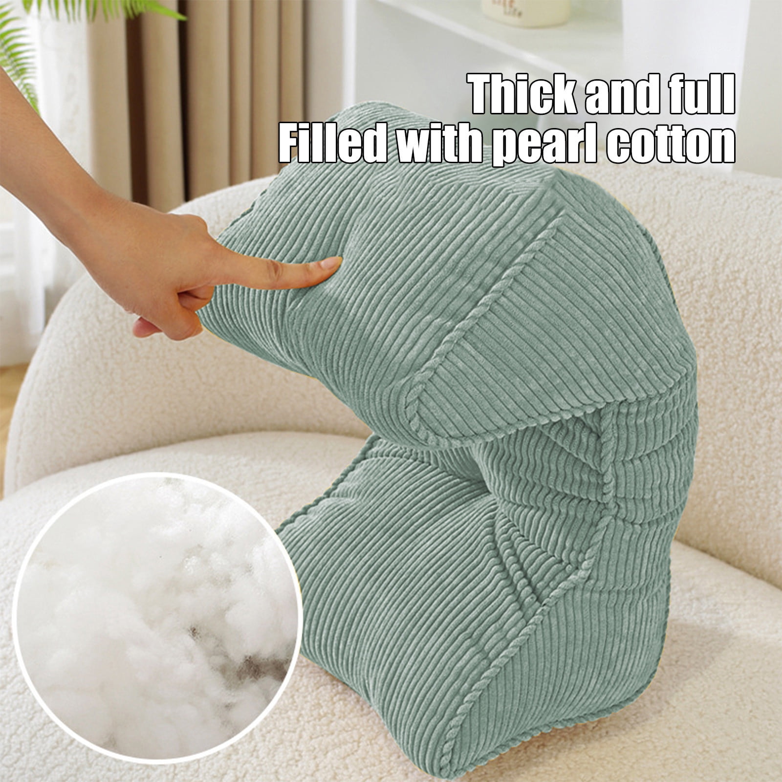 Corduroy Cushion Cushion Nap Cushion Sofa Bed Cushion Small Office Cushion Soft Seat Lumbar Cushion Portable Resting Cushion