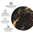 thumbnail image 3 of Zufioo Black And Gold Fire Dragon Print Leather Coaster Set, Decorative PVC Coasters 4-pack - Scald and Stain-resistant, Suitable for Home, Cafes, Restaurants-Round Shape, 3 of 6