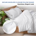thumbnail image 6 of Kotton Culture 3 Pc California King Size Duvet Cover Set -100% Egyptian Cotton 600 TC Ultra Soft Premium Durable Comforter Cover Zipper Closure & Corner Ties (Striped White,104"x98"), 6 of 8