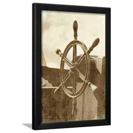 - Sepia Ship's Wheel I Framed Print Wall Art By Vision Studio