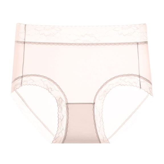 Annhoo High Waist Womens Briefs Ice Silk No Show Underpants Breathable Comfy Slim Panties Soft Seamless Underwear