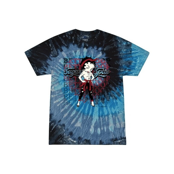 Wild Bobby Betty Boop Sugar and Spice Wink Betty Boop Tie-Dye T-Shirt, Evening Sky, X-Large