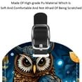 thumbnail image 4 of Square 2Pack PU Leather Cartoon Owl Cruise Luggage Tag with Privacy Cover and Name ID Tag for Travel Handbags Backpacks Luggage Tags, 4 of 6