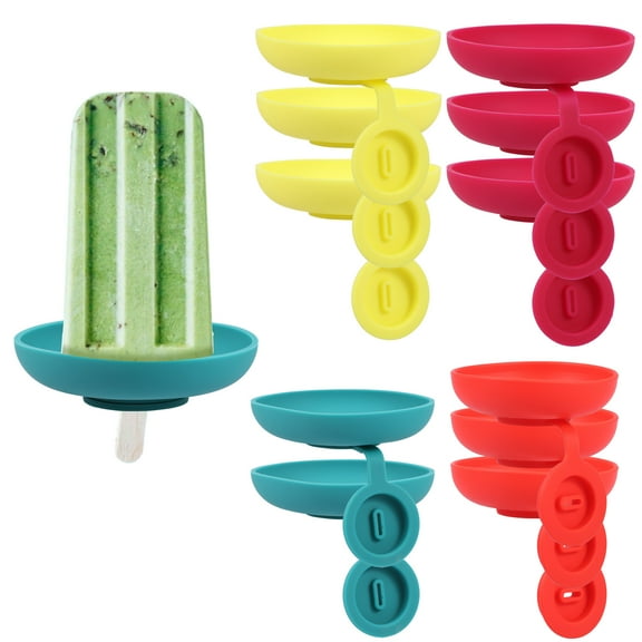 Ikoopy 12 Pcs Silicone Ice Cream Holder Drip Proof Leak Proof Popsicle Holder Easy to Clean Frozen Popsicle and Ice Cream Stand for Kid