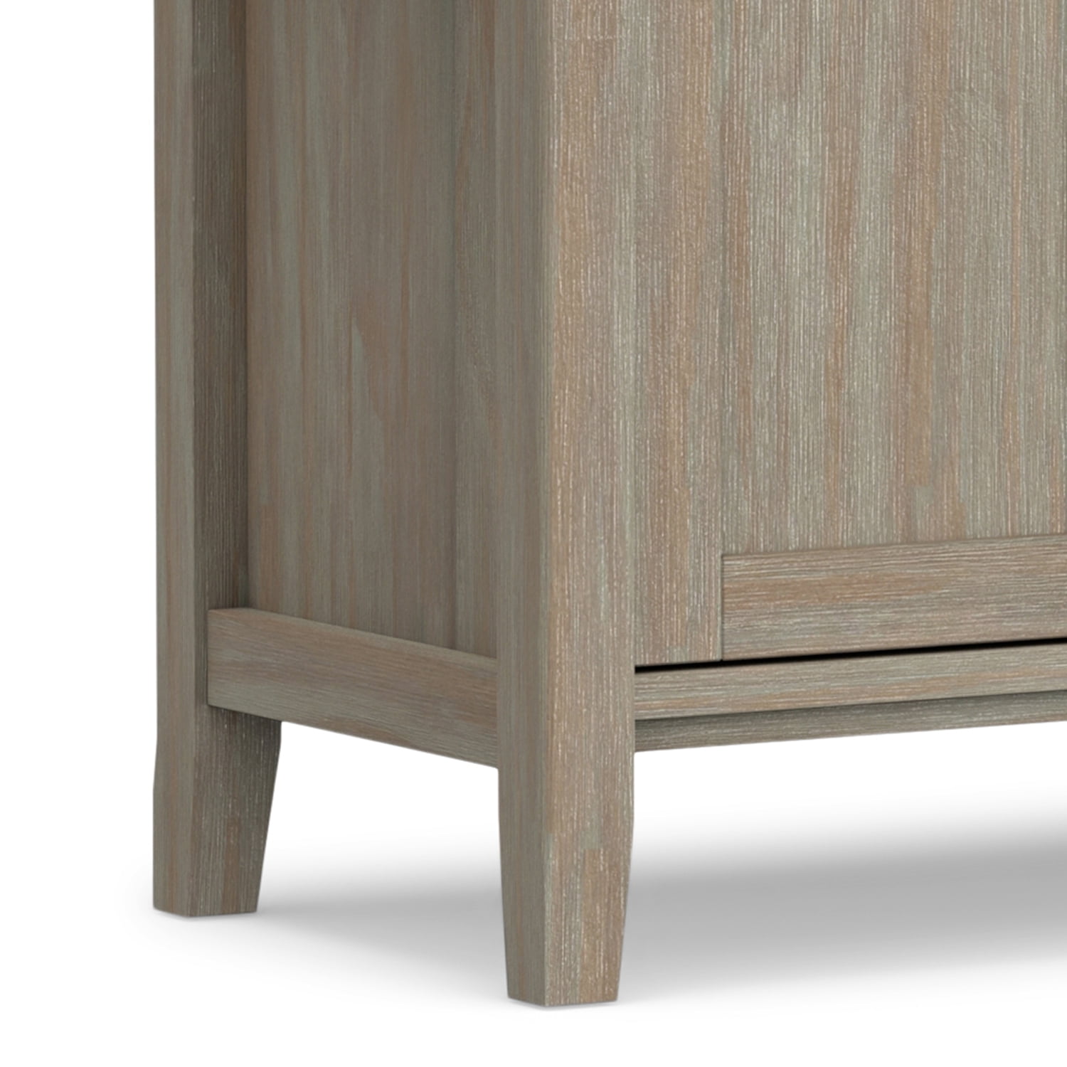 Simpli Home Warm Shaker 72 inch Wide Solid Wood TV Stand in Distressed Grey For TVs up to 80 inches