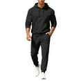 thumbnail image 3 of Men's Fall/Winter Hooded Sports Set, for Casual Training and Cold Weather Activities,Black,L, 3 of 7