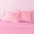 thumbnail image 5 of 2 Pack Silky Satin Standard Pillowcases for Hair and Skin, Super Soft and Cooling Pillow Cases with Envelope Closure, 20x26 Inches, Pink, 5 of 7
