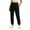 Black, variant on Women Elastic Waist Cuff Pants Trousers Summer Loose Fit Hiking Jogger Pant with Pocket - Comfortable Pants for Outdoor Activities and Holidays,Black,L