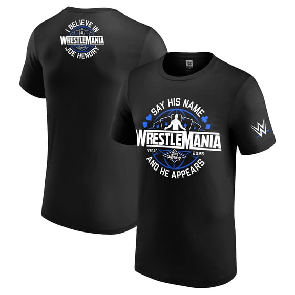 Men's Black Joe Hendry WrestleMania 41 Logo T-Shirt