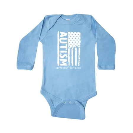 

Inktastic Autism American Flag Different not Less Gift Baby Boy or Baby Girl Long Sleeve Bodysuit