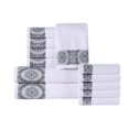 thumbnail image 2 of Superior Medallion Cotton 12 Piece Towel Set, White/ Grey, 2 of 8