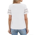 thumbnail image 4 of WULMLEO Women's Casual Lace Trim Top Short Sleeve Lightweight Summer Blouse White 2XL, 4 of 5