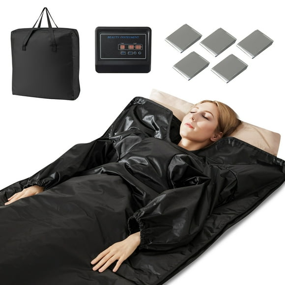 Gymax Infrared Sauna Blanket w/ Sleeves Wraps 90-180°F Temp Range 30-90Min Timer