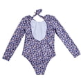 thumbnail image 4 of Fesfesfes Children Girls Swimwear Long Sleeve Swimsuit Kids Girls Multicolor Print One-piece Swimsuit Child Girls Beachwear Monokini, 4 of 9