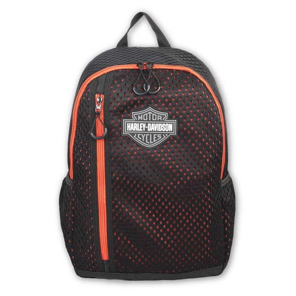 Harley-Davidson Rumble Bar & Shield Logo Backpack, Polyester w/ Mesh - Black, Harley Davidson