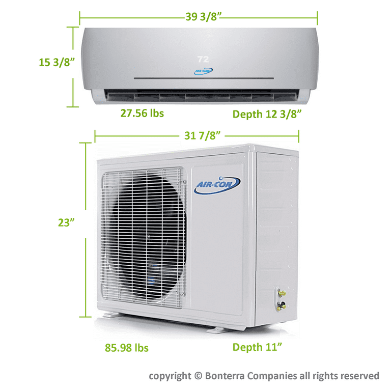Air-Con 18000 BTU Ductless Mini Split Air Conditioner & Heat Pump - 220V, 18 SEER 10 thumbnail image