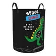thumbnail image 2 of Haiem Space Dino Cartoon Black Leather Dirty Clothes Laundry Basket,Sturdy & Waterproof,Collapsible Round Design For Efficient Space Management,Multi-Purpose Storage Basket, 2 of 8