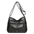 thumbnail image 1 of Bolsa de hombro casual PU cuero remache mujer bandolera para vacaciones (negro) Tmvgtek Para Estrenar, 1 of 8