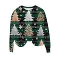 thumbnail image 2 of Craaazy Christmas Printed Shirts For Women Casual Crew Neck Tops Loose Long Sleeve Fall Sweatshirt Xmas Tree Print Funny Merry Christmas Gifts, 2 of 4