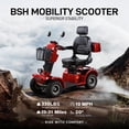thumbnail image 5 of QEEKA Mobility Scooter,4 Wheels Mobility Scooter for Adults Seniors, Electric Folding Wheelchair Device for Travel,3-Speed Travel Long,Red, 5 of 11