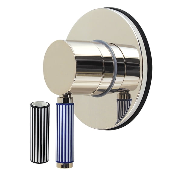 Kingston Brass KS3036KPS Verona Single-Handle Three-Way Diverter Valve with Round Trim Kit, Polished Nickel