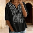 thumbnail image 4 of kaondbfi Summer Tops for Women Women's Casual Solid Color Ruched Linen Cotton Shirt Top Womens Essentials Fashion Clothing, 4 of 6