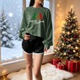 thumbnail image 4 of Qzwdhjm Womens Cropped Sweatshirts for Christmas Crewneck Xmas Tree Graphic Sweatshirt Long Sleeve Thin Fleece Crop Pullover for Winter Holiday, 4 of 5