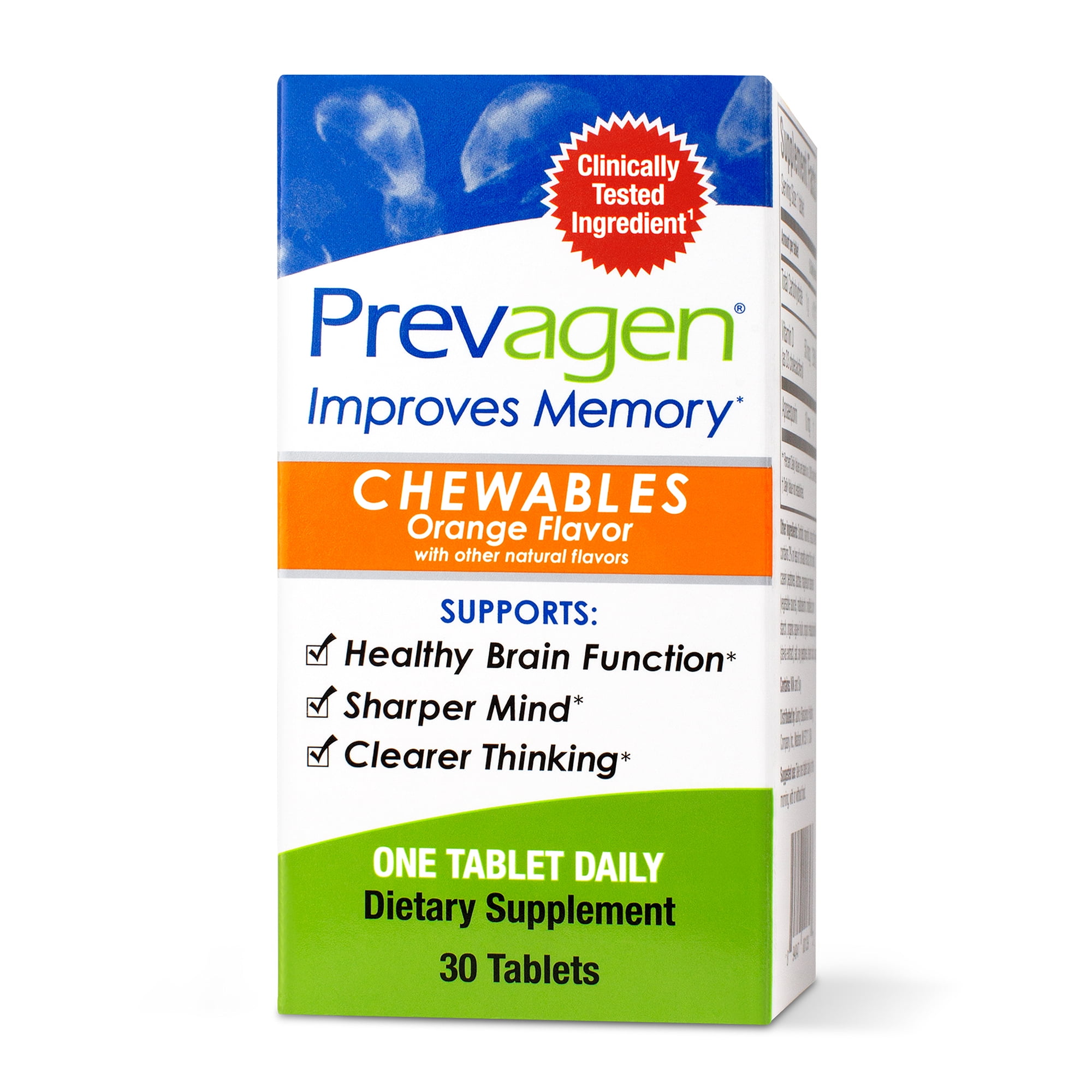 Prevagen Improves Memory Regular Strength Orange Chewable tablets 30 Ct