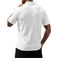 thumbnail image 5 of KIHOUT Men's Jacquard Textured Knit Polo Shirt, Retro Open Collar Short Sleeve Casual Fashion Top for Everyday Wear, 5 of 6