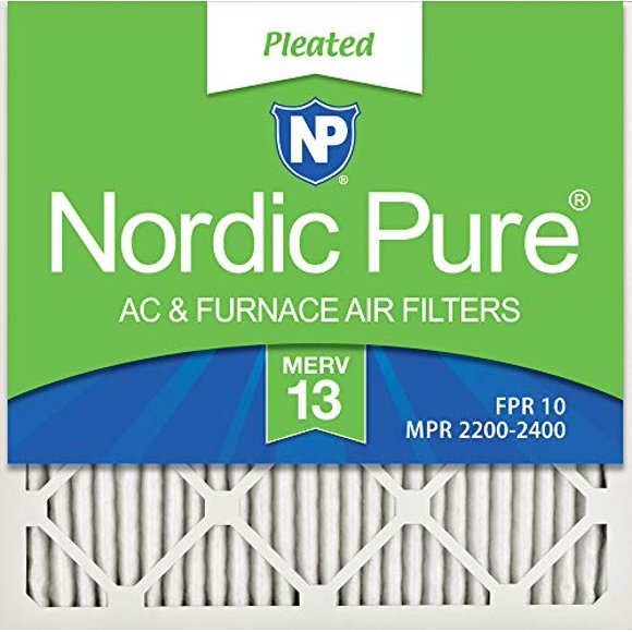 Nordic Pure 20x20x1M13-12 20x20x1 MERV 13 Pleated AC Furnace Air Filter, Box of 12, 1-Inch