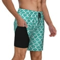 thumbnail image 3 of Balery Aquamarine Glitter1 Mens Swim Trunks Swim Shorts for Men Quick Dry Inseam Beach Shorts with Compression Liner Pocket-Large, 3 of 9