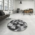 thumbnail image 4 of Ahgly Company Machine Washable Indoor Round Transitional Gray Cloud Gray Area Rugs, 7' Round, 4 of 7