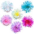 thumbnail image 1 of Isslly 6 Piezas de Lazos para el Cabello con Pompones de Colores, Soportes elásticos para Cola de Caballo, Coleteros Lindos y Brillantes, Accesorios para el Cabello para Mujeres para Fiestas, espectác, 1 of 5