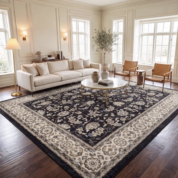 Safavieh Lyndhurst Janel Floral Area Rug, Anthracite/Cream, 2'3" x 4'