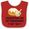 thumbnail image 3 of Inktastic 1st Hanukkah Childs Dreidel Boys or Girls Baby Bib, 3 of 4