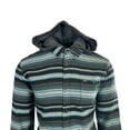 thumbnail image 5 of O'Neill Men's Black & Blue Flannel Shirt Redmond Hooded Horizontal Striped (S33), 5 of 12